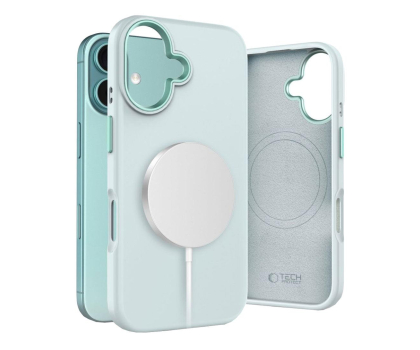 Etui do telefonów TECH-PROTECT Silicone Pure Magsafe do iPhone 16 sky blue 5906302372546